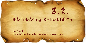 Bárkány Krisztián névjegykártya