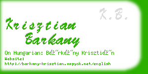 krisztian barkany business card